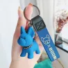 Leren sleutelhanger - met Franse Bulldog hondSleutelhangers