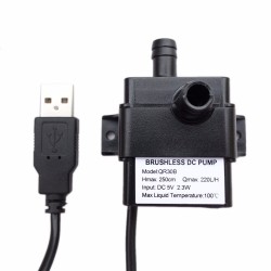 Mini dompelpomp - waterdicht - met USB-aansluiting - geluidsarmPompen