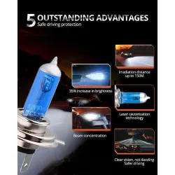 Halogen bulb - H7 - H4/9003/HB2 Hi/Lo - 12V - car / motorcycle headlight lampHalogen lights