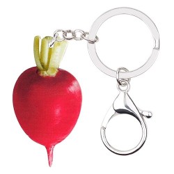 Metal keychain with acrylic red radishKeyrings