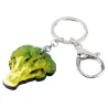 Metalen sleutelhanger met acrylbroccoliSleutelhangers