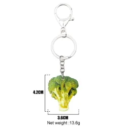 Metalen sleutelhanger met acrylbroccoliSleutelhangers