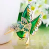 Elegante broche - met groene kristallen vogelBroches