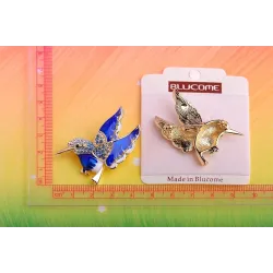 Elegante broche - met groene kristallen vogelBroches