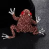 Small crystal frog with red eyes - vintage broochBrooches