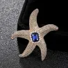 Coral starfish with crystal - vintage broochBrooches