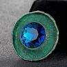 Antique silver round brooch - with crystalBrooches