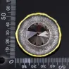 Antiek zilveren ronde broche - met kristalBroches