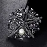 Crystal sea star with pearl - vintage broochBrooches