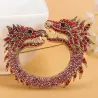 Double headed crystal dragon - vintage broochBrooches