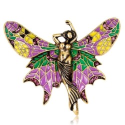 Wild mermaid - butterfly with colorful wings - elegant brooch