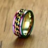 Rainbow ring - with rotatable chain - stainless steel - unisexRings