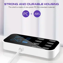 Car charger - 8- port USB - charging station - HUB with LCD displayInterior parts