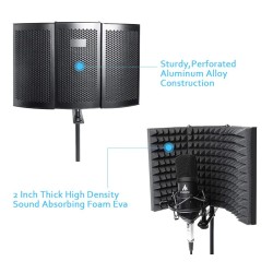 Professional studio soundproofing panel - soundproof shield - microphone acoustic isolator - foldable - alloyMicrophones