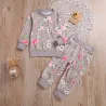 Klassieke set voor kinderen - trui met lange mouwen - broek - met bloemenprintKleding