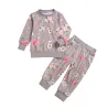 Klassieke set voor kinderen - trui met lange mouwen - broek - met bloemenprintKleding