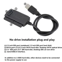 3 in 1 USB 2.0 to IDE / SATA - 2.5" 3.5" hard drive disk - HDD converter - adapter - cableHard drives