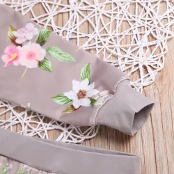 Klassieke set voor kinderen - trui met lange mouwen - broek - met bloemenprintKleding