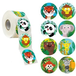 Decoratieve ronde stickers - beloningslabels - voor kinderen - dierentuindieren / bedankt / supersterDecoratie