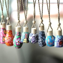 Mini empty colorful bottle - for fragrances - home / car air freshener - with screw cap - hanging rope - 12mlPerfumes