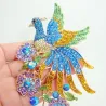 Modieuze broche - met kleurrijke kristallen pauwBroches