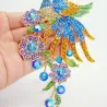 Modieuze broche - met kleurrijke kristallen pauwBroches