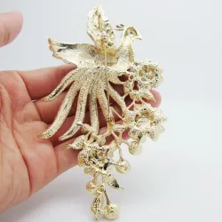 Modieuze broche - met kleurrijke kristallen pauwBroches