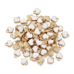 Hartvormige kleine hangers - voor het maken van sieraden - armbanden / kettingen - 100 stuksArmbanden