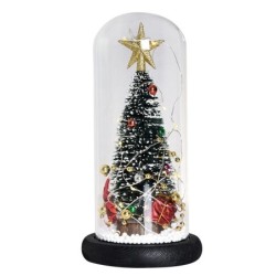 Decorative Christmas tree - in glass dome - with LEDChristmas