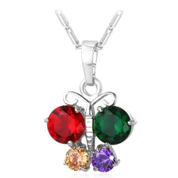 Vlindervormige hanger met kristallen - elegante kettingHalskettingen