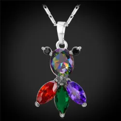 Elegante ketting met kleurrijke kristallen vissenHalskettingen