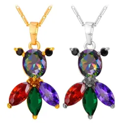 Elegante ketting met kleurrijke kristallen vissenHalskettingen