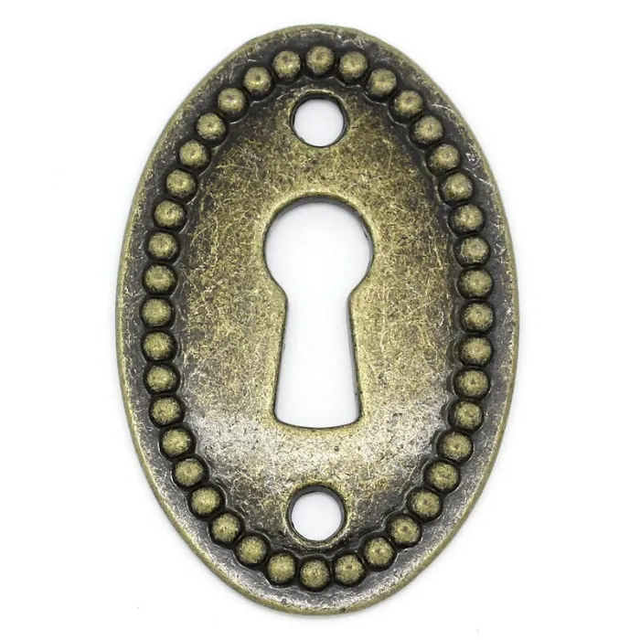 Oval shaped keyhole lock - furniture decoration - antique bronze - 10 piecesMen's Jewellery