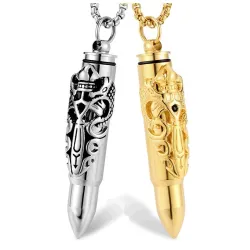 Kogelvormige hanger - dubbel drakenpatroon - met collier - te openenHalskettingen