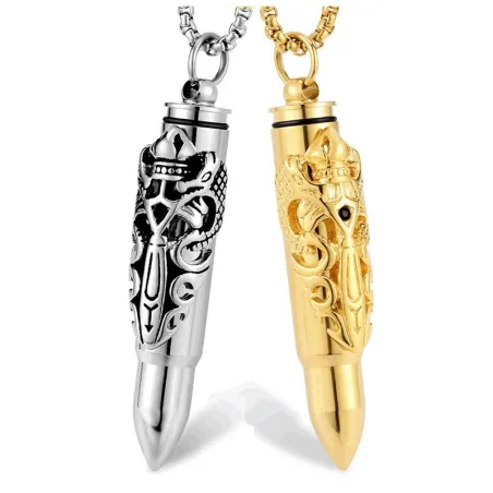 Kogelvormige hanger - dubbel drakenpatroon - met collier - te openenHalskettingen