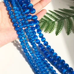 Natuursteen - blauwe opaal - losse ronde kralen - voor het maken van sieradenHeren sierraden