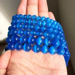 Natuursteen - blauwe opaal - losse ronde kralen - voor het maken van sieradenHeren sierraden