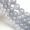 Natural stone - grey ice chalcedony jades - loose round beads - for jewelry makingMen's Jewellery