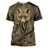 Casual t-shirt met korte mouwen - jachtdieren bedrukt - eland / konijnT-Shirts