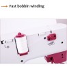 Mini electric sewing machine - dual speed - double threads - leaves / birds patternTextile