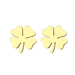 Oorknopjes met klavertje vier - goud / zilverOorbellen