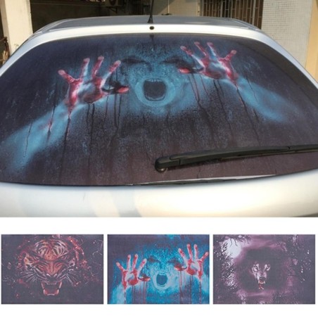 Auto achterruit sticker - waterdicht - zonnekap - horror designStickers