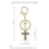 Sleutelhanger met een kristallen kruisSleutelhangers