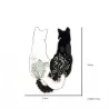 Trendy emaille broche - wit/zwart dubbele kat - pinBroches