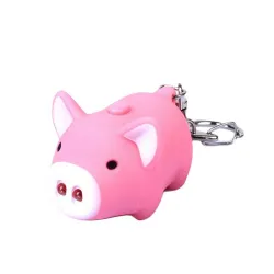 Mini varkentje met sleutelhanger - lichtgevend - met geluid / LEDSleutelhangers