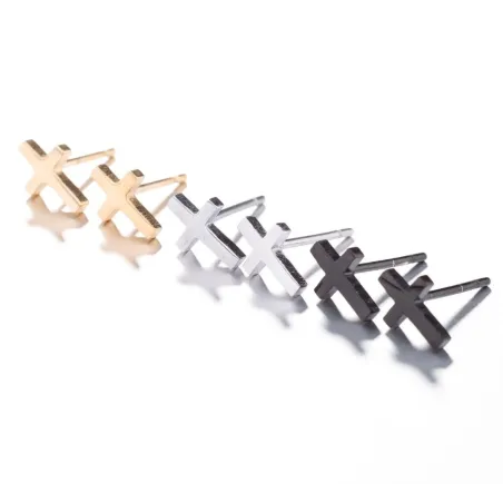 Kleine oorknopjes - kruis / stok / schedel - unisex - roestvrij staalOorbellen