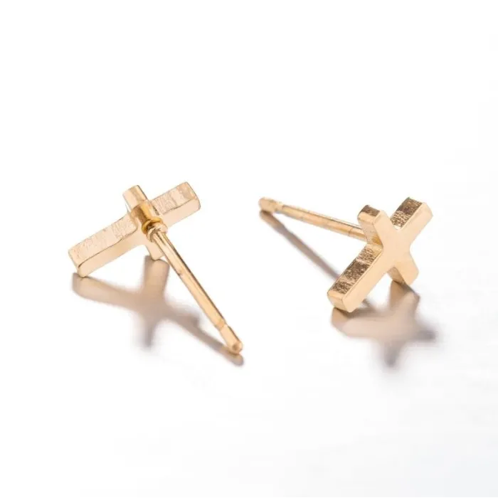 Kleine oorknopjes - kruis / stok / schedel - unisex - roestvrij staalOorbellen