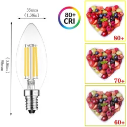 LED lamp - kaars type - dimbaar - 6W - E12 / E14E14