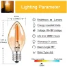 C7 - mini LED nachtlampje - type kaars - amber glas - E12 / E14 - 0,5WE14