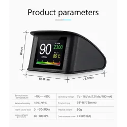 OBDSPACE P10 - auto boordcomputer - OBD2 scanner - digitaal - snelheids-/brandstofverbruik-/temperatuurmeterDiagnose